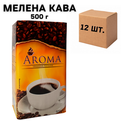 Ящик кофе молотый Aroma 500 гр. (в ящике 12 шт) 0200327 фото