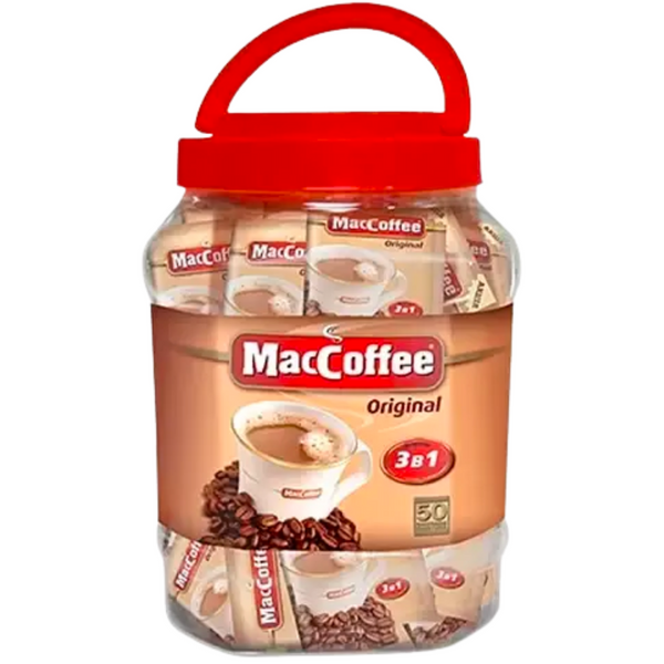 Ящик растворимого кофе MacCoffee 3в1 Oridginal Банка 50 шт (в ящике 12 шт. банок) 0200116 фото