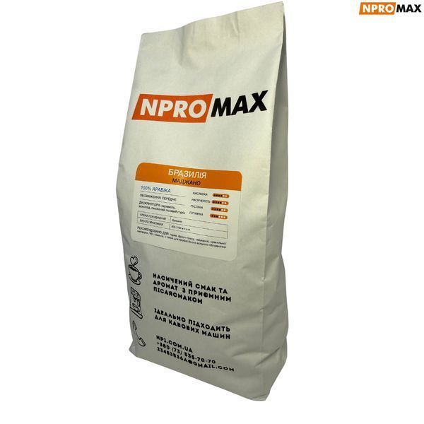 Кава в зернах NPROMAX Бразилія Маджано 100% Арабіка 1 кг 04-0633 фото