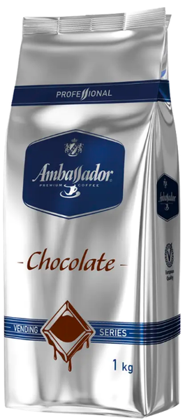 Ящик гарячий шоколад Ambassador для вендінгу Chocolate 1кг (в ящику 10шт) 0200046 фото