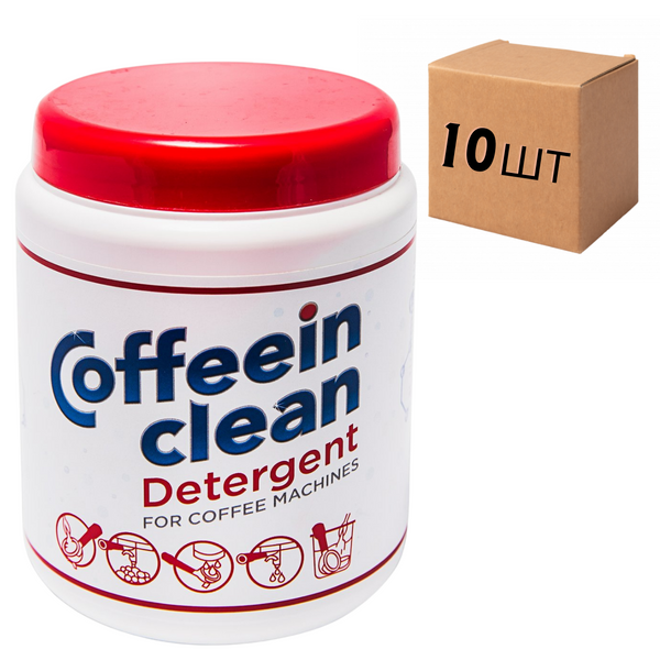 Ящик профессионального средства Coffeein clean DETERGENT для очистки от кофейных жиров 900 гр. (в ящике 10шт) 10093 фото