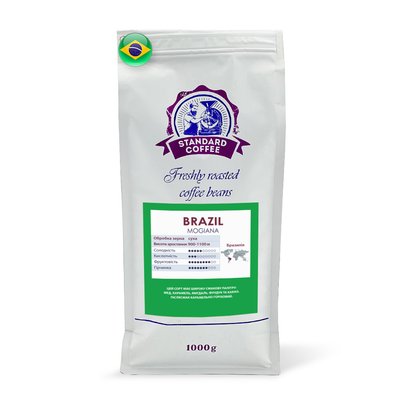 Кава в зернах Бразилія Моджиана 100% арабіка, 1 кг 1300014 фото