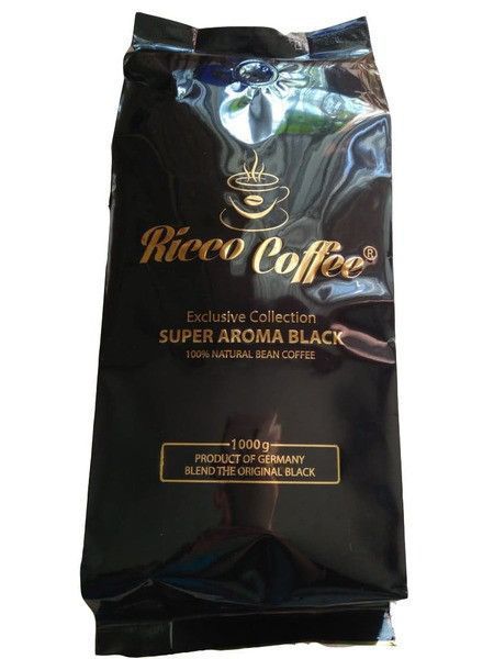 Ящик кофе в зернах Ricco Coffee Super Aroma Blak, 1кг (в ящике 10 шт) 02-0363 фото