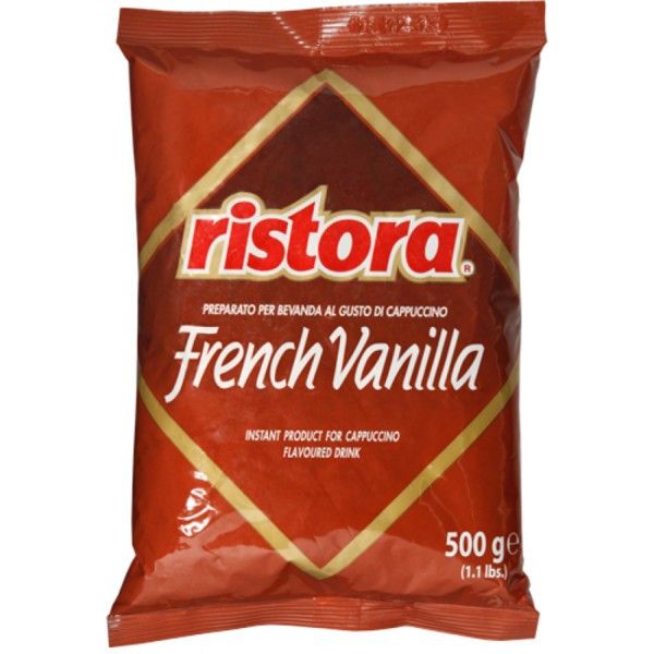 Ящик Капучіно ТМ Ristora French Vanilla, Nocciola, Amaretto, 500 гр (в ящику 10шт) 10904 фото