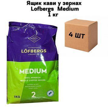 Ящик кави у зернах Lofbergs Medium 1 кг (у ящику 4 шт) 02-0730 фото
