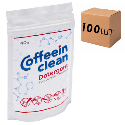 Скринька професійного засобу Coffeein clean DETERGENT для очищення від кавових жирів 40 гр. (у ящику 100 шт) 10095 фото