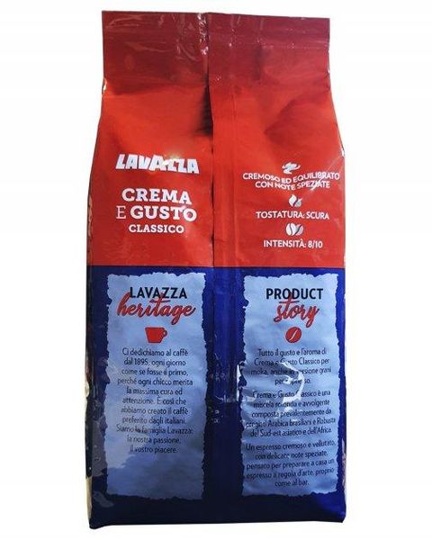 Ящик кави в зернах Lavazza Crema e Gusto Classico, 1 кг (у ящику 4 шт) 0200222 фото