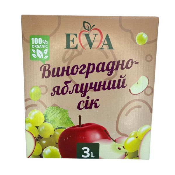 Ящик сока виноградно-яблочного осветленного Bag-in-box 3 л ( в ящике 6 шт) 01-0114 фото