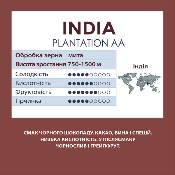 Кава в зернах Індія Плантейшн ААА 100% арабіка, 1 кг 1300016 фото