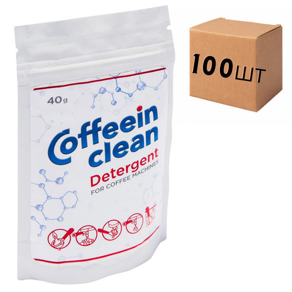 Ящик профессионального средства Coffeein clean DETERGENT для очистки от кофейных жиров 40 гр. (в ящике 100 шт) 10095 фото