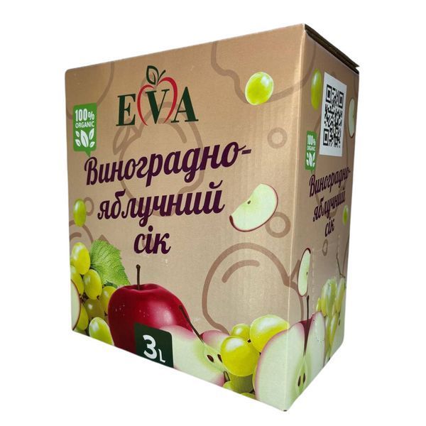Ящик сока виноградно-яблочного осветленного Bag-in-box 3 л ( в ящике 6 шт) 01-0114 фото
