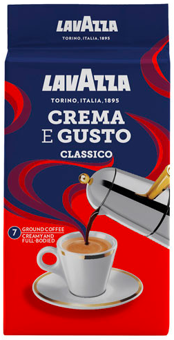 Ящик меленої кави Lavazza Crema e gusto Classico 250 г (у ящику 20 шт) 0200178 фото