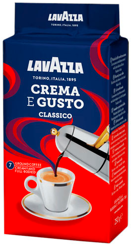 Ящик молотого кофе Lavazza Crema e gusto Classico 250 г (в ящике 20 шт) 0200178 фото