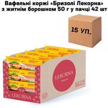 Вафельні коржі &laquo;Бризолі Лекорна&raquo; з житнім борошном 50 г у пачці 42 шт (у ящику 15 пачок) 59-0010 фото