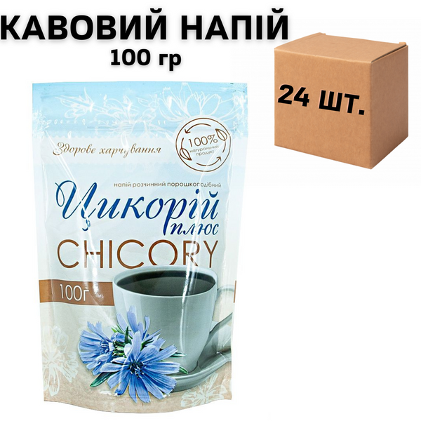 Ящик кавового напою Галка "Цикорій Плюс", 100 гр (у ящику 24 шт) 0200347 фото