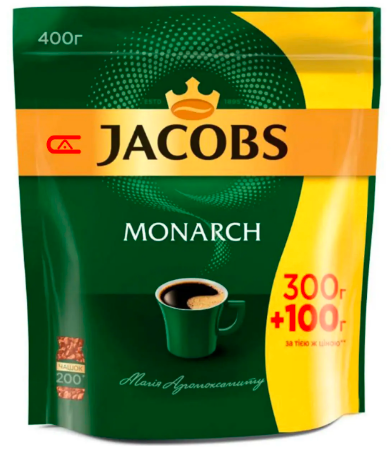 Ящик растворимого кофе JACOBS MONARCH Якобс Монарх (ОРИГИНАЛ) 400гр. (в ящике 8 шт) 0200048 фото