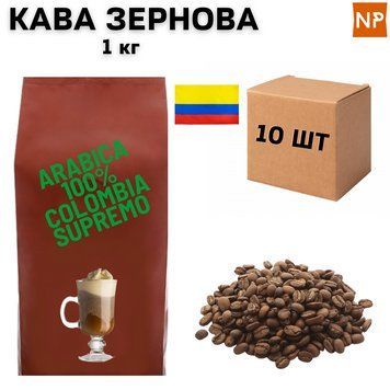 Ящик Ароматизированного Кофе в Зернах Колумбия Супремо Арабика "Ирландский Крем" 1 кг ( в ящике 10 шт) 04-0274 фото