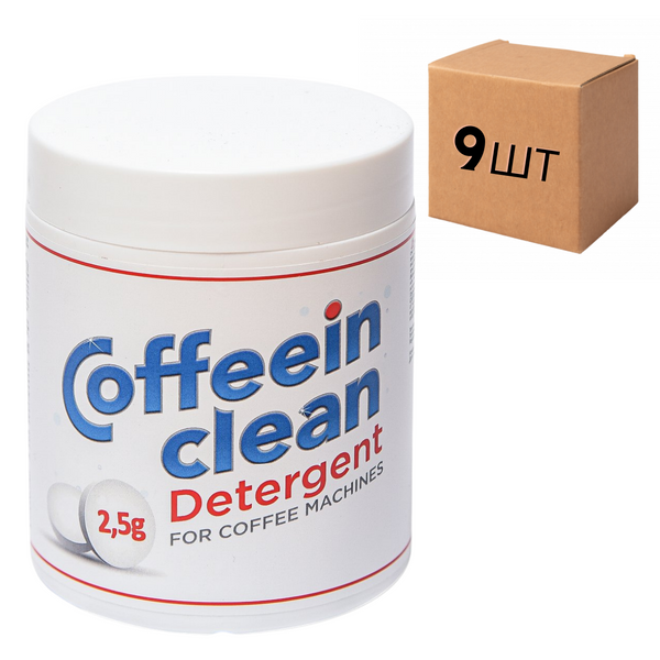 Ящик профессионального средства Coffeein clean DETERGENT для удаления кофейных масел 500гр. (в ящике 9 шт) 10098 фото