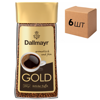 Ящик растворимого кофе Dallmayer Gold 200гр в стеклянной банке (в ящике 6 шт) 0200084 фото