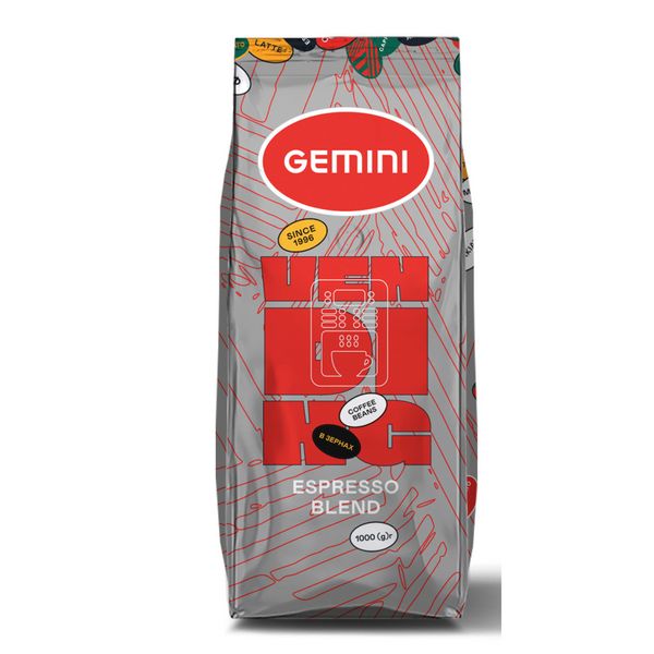 Ящик крепкого натурального Кофе в зернах для кофемашин Gemini Espresso Vending 1кг (в ящике 8 шт) 0200051 фото