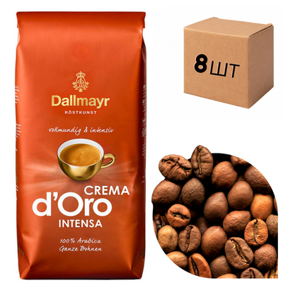 Ящик кави в зернах Dallmayr d'Oro Crema Intensa 1 кг (у ящику 8шт) 0200086 фото