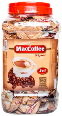 Скринька розчинної кави MacCoffee 3в1 Oridginal Банку 160 шт (у ящику 6 шт. банок) 0200117 фото