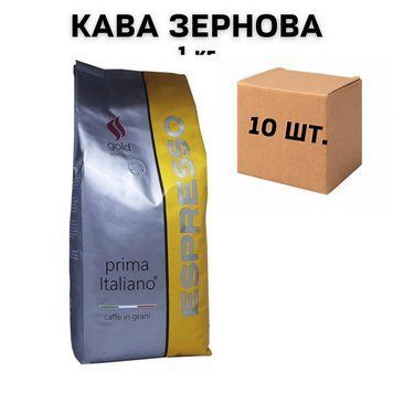 Ящик кофе в зернах Prima Italiano Gold Selection 1 кг ( в ящике 10 шт) 61-0012 фото