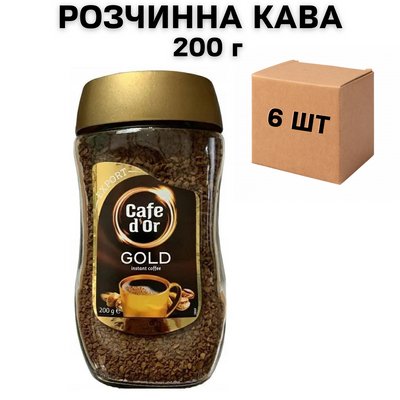 Ящик растворимого кофе Cafe d'Or Gold 200 г стекло (в ящике 6 шт) 0200450 фото