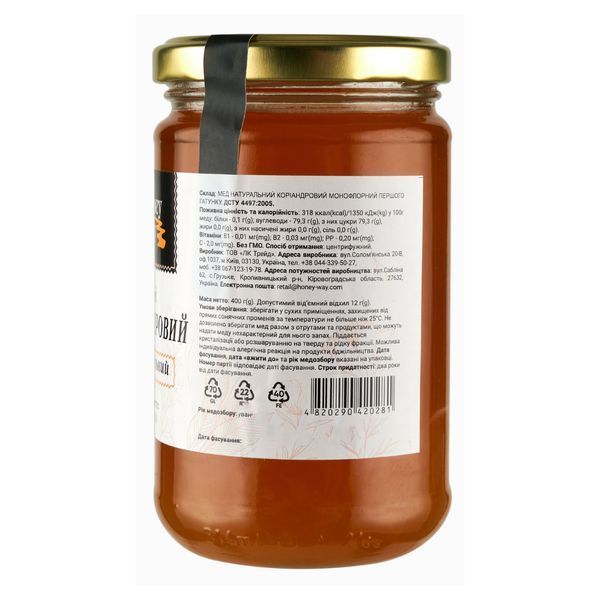Ящик Меда Кориандровый 400 г ( в ящике 12 шт) 24-0016 фото