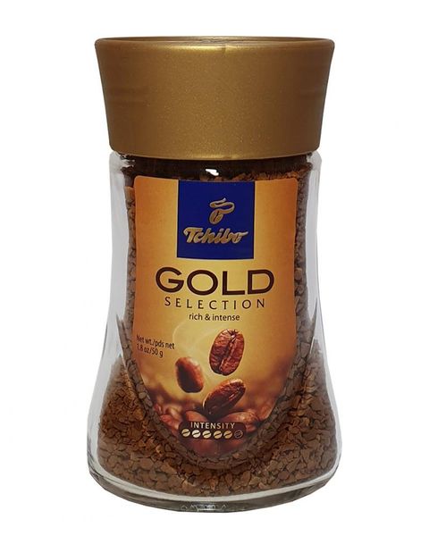 Ящик растворимого кофе Tchibo Gold Selection 50 гр. в стеклянной банке (в ящике 12 шт.) 0200298 фото