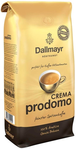 Ящик кофе в зернах Dallmayer Prodomo Crema 1 кг (в ящике 8шт) 0200089 фото