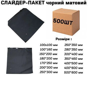 СЛАЙДЕР-ПАКЕТ черный матовый ( 100х100 мм ) - ( в ящике 500 шт) 31-0002-13 фото