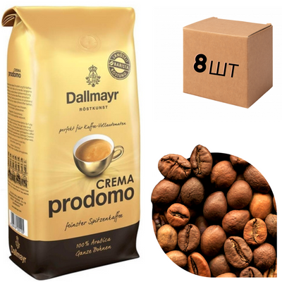 Ящик кофе в зернах Dallmayer Prodomo Crema 1 кг (в ящике 8шт) 0200089 фото