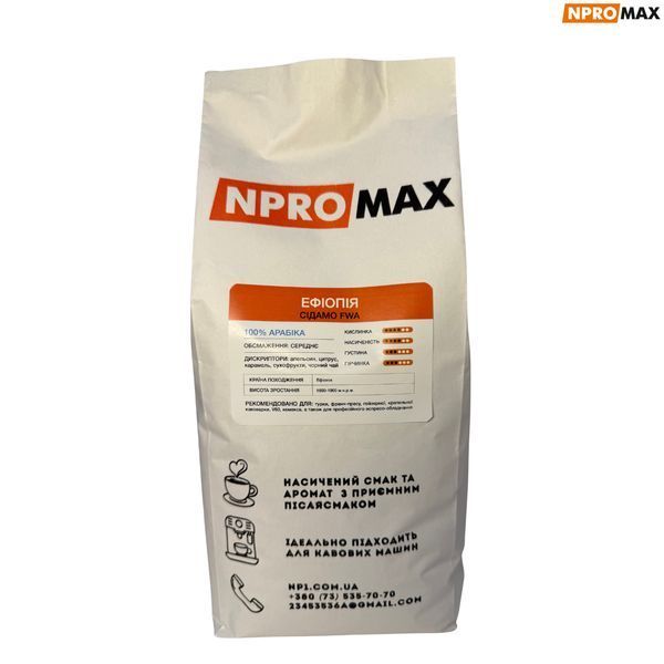 Кофе в зернах NPROMAX Эфиопия Сидамо FWA 100% Арабика 1 кг 04-0639 фото