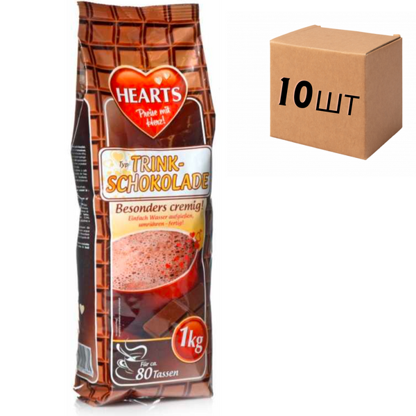 Ящик капучино HEARTS TRINK Schokolade 1кг (в ящике 10шт) 0200055 фото