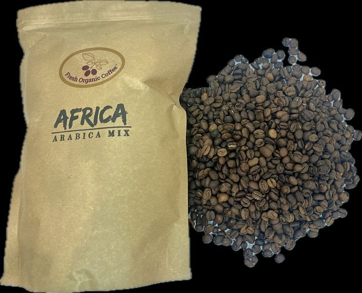 Fresh Organic Coffee Africa Arabica Mix 1 кг &ndash; свіжообсмажена кава 100% арабіка (у зернах) 63-0022 фото