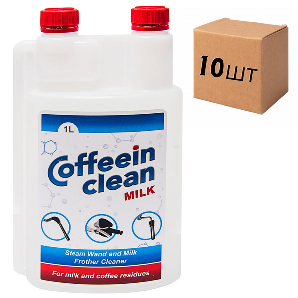 Ящик средства Coffeein clean MILK (жидкость) для очистки молочной системы 1л.(в ящике 10шт.) 10105 фото