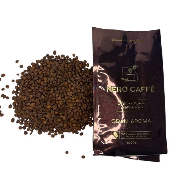 Ящик кофе в зернах NERO CAFFE Gran Aroma 1 кг ( в ящике 10 шт) 49-0019 фото