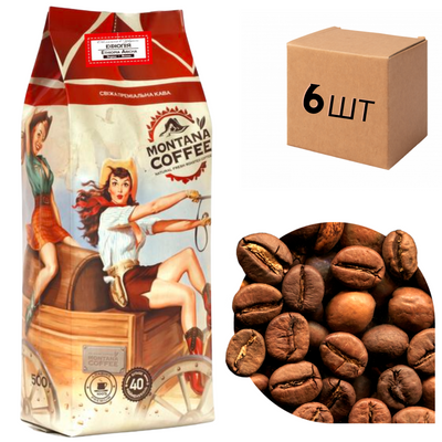 Ящик кави в зернах Montana Coffee ЕФІОПІЯ ЙРГАЧИФФ NATURAL (в'ялена) 0,5 кг (у ящику 6шт) 1900010 фото