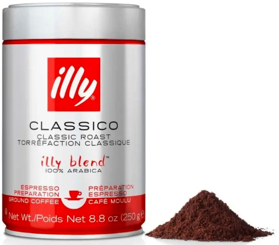 Ящик кофе молотый illy Classico Espresso Medium 250 гр. ж/б (в ящике 12 шт) 0200162 фото