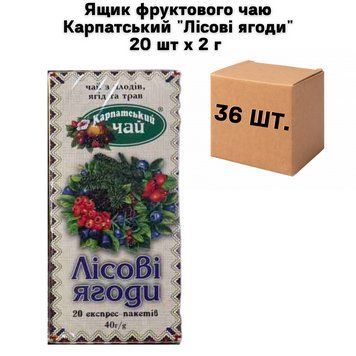 Ящик фруктового чая Карпатский "Лесные ягоды" 20 шт х 2 г ( в ящике 36 шт) 02-0801 фото