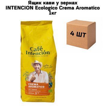 Ящик кави у зернах INTENCION Ecologico Crema Aromatico 1кг (у ящику 4 шт) 02-0142 фото