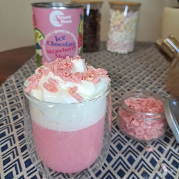 Розовый Горячий Шоколад PINK Hot Chocolate со вкусом клубничного мохито, 500 г 1700032 фото