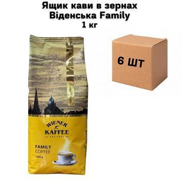 Ящик кофе в зернах Венский Family 1 кг ( в ящике 6 шт) 02-0906 фото