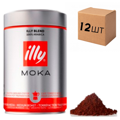 Ящик кави мелена Illy Moka 250 гр. з/б (у ящику 12 шт) 0200164 фото