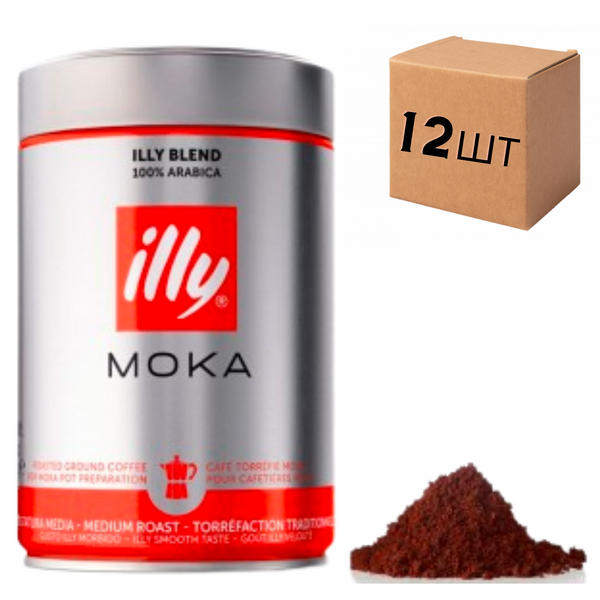 Ящик кофе молотый Illy Moka 250 гр. ж/б (в ящике 12 шт) 0200164 фото