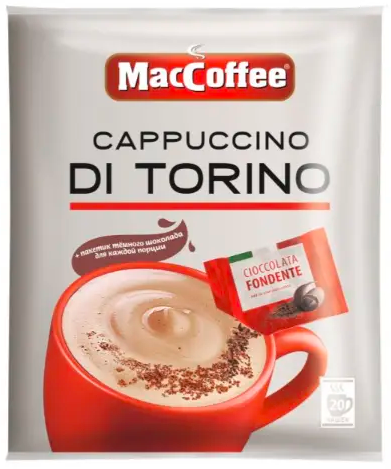 Ящик растворимого кофе MacCoffee Cappuccino Di Torino 3в1 (в ящике 20 упаковок по 20 шт) 0200118 фото