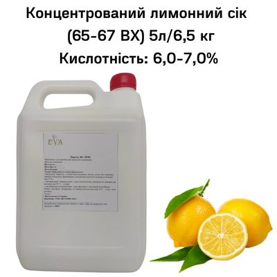 Концентрований лимонний сік (65-67 ВХ) каністра 5л/6,5 кг 0100030 фото