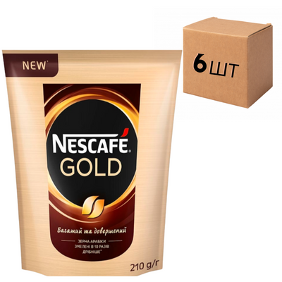 Ящик розчинної кави Nescafe Gold 210 гр. (у ящику 6 шт) 0200064 фото