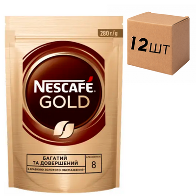 Ящик растворимой кофе Nescafe Gold 280 гр. (в ящике 12 шт) 0200065 фото